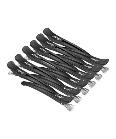 Sndyi hair clamps hairdressing requirement 12 pack hair clips for style and cutting non-slip hair clips with silicone tape compartment clamps hairdresser professional salon hair needles for thick & thin hair 12 pcs