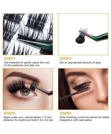 DIY Individual Eyelashes - 72 PCs Wispy & Fluffy Reusable for Beginners | B21 D-16mm Eyelash Extensions at Home - Buy Online on SooperMarket.com