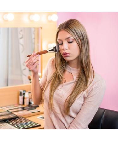 Teksome Foundation Makeup Brush | Wooden Handle Concealer Brush - Professional Contour Brush for Liquid Cream Powder Blending Buffing - Buy Online on SooperMarket.com