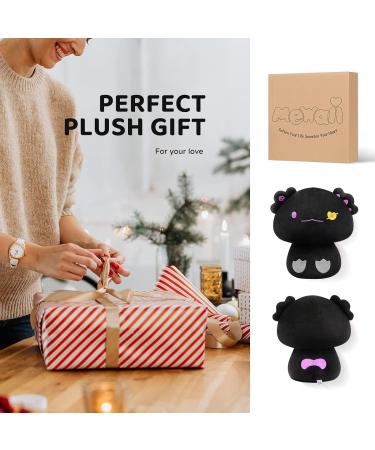 Mewaii 8'' Black Devil Axolotl Mushroom Plushie Stuffed Animal Pillow Toy - Buy Online on SooperMarket.com