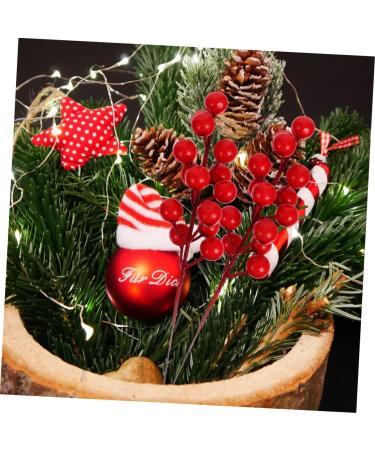HOMSFOU 25 Pcs Artificial Berry Cuttings Christmas Holly Berry Red Berries Decoration Artificial Red Berry Stems Branches Christmas Berry Branches Red Cherry Foam Flower Arrangements Red 50X5.5CM - Buy Online on SooperMarket.com