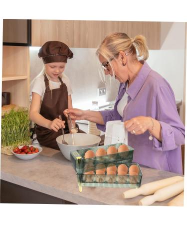 Serving Tray Box Plastic Container Plastic Pallet Fridge Egg Container Multi-Layers Eggs re-usable Green 26.5X16X10CM - Buy Online on SooperMarket.com