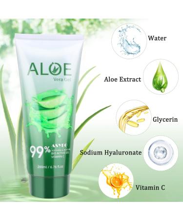 200 ML Organic Aloe Vera Gel | Hydrating Face & Body Moisturizer | For Dry Skin, Sunburn & Acne Relief - Buy Online on SooperMarket.com
