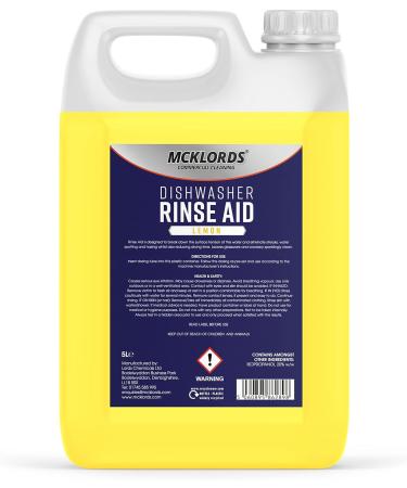 McKLords Commercial Dishwasher Rinse Aid Lemon Fragrance Yellow 5 Litre & Finish All in One Dishwasher Tablets Bulk | Scent : LEMON | Size: 90 Dishwasher Tabs |For Everyday Clean and Shine Yellow 5 Litre + Dishwasher Tablets Bulk - Buy Online on SooperMarket.com
