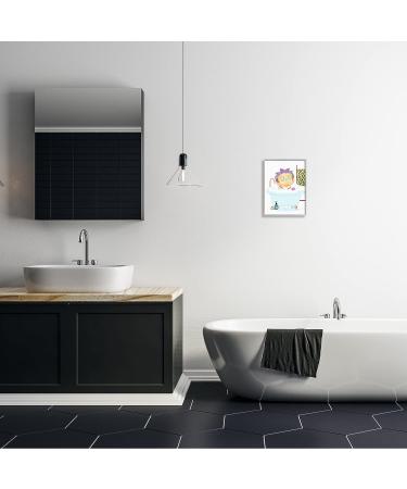 Stupell Industries Children's Tiger Bubble Bath Safari Animal Bathroom Wall Art - 11x14 - Grey Frame - Buy Online on SooperMarket.com