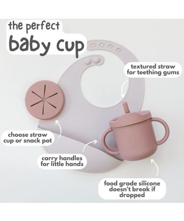 Bubba Bear Baby Cup with Straw | Weighted Sippy Cup for 6+ Months | Non-Spill, Easy Toddler Drinking Water Bottle in Pale Mauve - Buy Online on SooperMarket.com