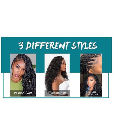 Passion Twist Hair - 7 Packs 18-Inch Water Shaft Bohemian Crochet Extensions (T1B-30#) | YDDM Authentic Hair - Buy Online on SooperMarket.com