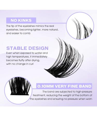 D Curl 0.07mm 8-16mm Mix Cluster Lashes | Soft & Wispy DIY Extensions | Wide Stem Individual Eyelashes - XHFD-C3-0.07-D-816 - Buy Online on SooperMarket.com