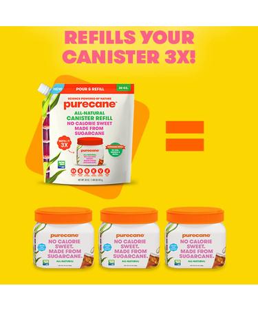 Purecane Spoonable Family Canister - Zero Calorie Confectioners Sweetener, All Natural Sugar Cane, Diabetes-Friendly - 9.8 Oz - Buy Online on SooperMarket.com