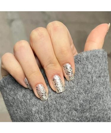 Silver Glitter Gel Nail Polish Nail Varnish Soak off UV/LED Lamp French Manicure Nails Long Lasting Nail Art Manicure Salon DIY at Home - Buy Online on SooperMarket.com