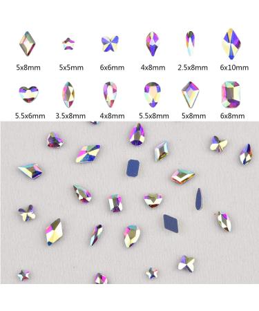 180pcs Mixed Crystals Ab Nail Decoration Glass Rhinestones for Acrylic Nail Art Design - Buy Online on SooperMarket.com