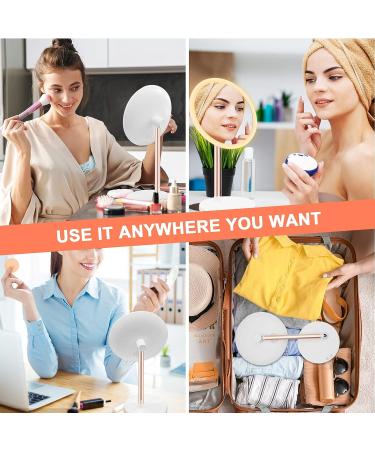LED Vanity Makeup Mirror with Bluetooth & Smart Touch | 3 Color Dimmable & USB Rechargeable | 45 Rotatable Design (White) - Ideal for Makeup Desk - Buy Online on SooperMarket.com