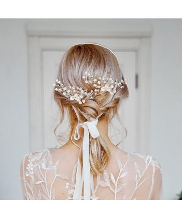 Wedding Pearl Crystal Headpiece Comb Set - Bridal Hair Accessories with Rhinestone Accents - Buy Online on SooperMarket.com