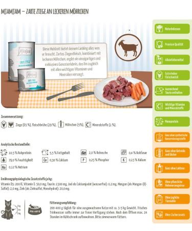Mjamjam Premium Grain-Free Wet Cat Food - Tender Goat & Carrot 6-Pack (6 x 200g) - Extra Meat for Cats - Buy Online on SooperMarket.com