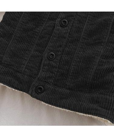 Volunboy Toddler Corduroy Sherpa Jacket - Black, 3-4 Years - Cozy Fleece Lining, Button Down, Warm Outwear for Baby Boys Girls - Buy Online on SooperMarket.com