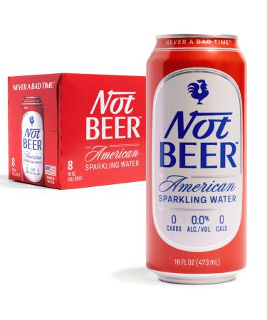 Not Beer American Sparkling Water Mineral & Electrolyte Blend Unflavored Carbonated Water Soda Water Sparkling Water Cans Made in America Plain Sparkling Water 16 Oz Tallboy Cans 8 Pack Original 16 Fl Oz (Pack of 8)
