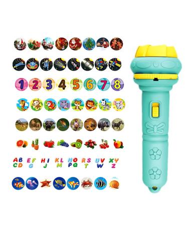 Flashlights Projector Kinder Taschlampen with Projection Card 64 Various sample projections Projector Flashlight Children Suitable for Christmas Children's Play Gifts