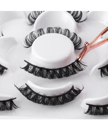 Buy HICOCU Russian Strip False Eyelashes | D DD Curl Fluffy Mink | 5 Pairs Reusable - Buy Online on SooperMarket.com