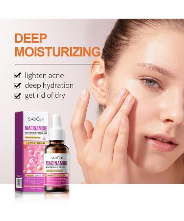 Niacinamide Serum - Brightening Pore Reducer Oil Control Reduce Dark Spots - Hydrates & Repairs Hyaluronic Acid Skin Day & Night Serum Face Moisturizer Face Care - 30ML - Buy Online on SooperMarket.com