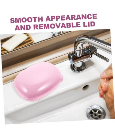 Anneome 2pcs Soap Box Bathroom Soap Holder Container with Lid Plastic Containers Soap Bar Bathroom Supplies Bar Soap Holder To Go Shower Soap Container Pink or Travel Soap Dish With Cover Pink 11.5X8X5CM - Buy Online on SooperMarket.com