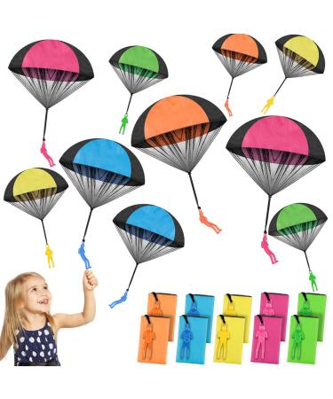 Bbjinronjy Kinder parachutis toys 10 pieces of parachute toy hand throw army men parachute toys exciting outdoor air toys for children and adults air conditioning heroes