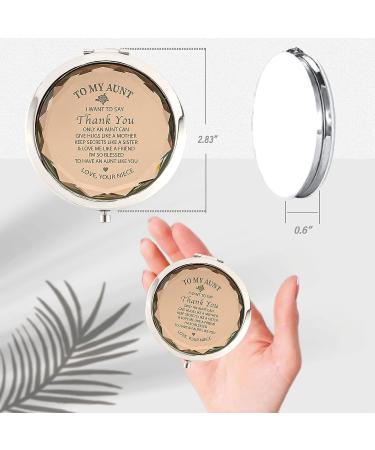 Special Aunt Gift from Niece: Mirror Compact, Keychain, Thank You & Birthday Gift - Buy Online on SooperMarket.com