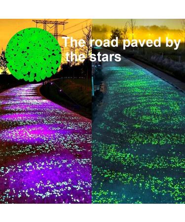 300 Colorful Fluorescent Stones - Bright Garden Pebbles for Walkways Aquariums & Lawn Decoration (Green 17x13mm) - Buy Online on SooperMarket.com