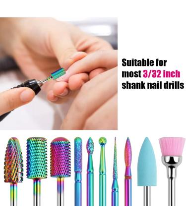 BELICOO Nail Drill Bits Sets 10pcs Professional Electric Nail Files Drill 3/32 Inches Tungsten Steel Diamanten Cuticle Nail Drill Tool Home Nail Salon - Rainbow) Rainbow-professional - Buy Online on SooperMarket.com