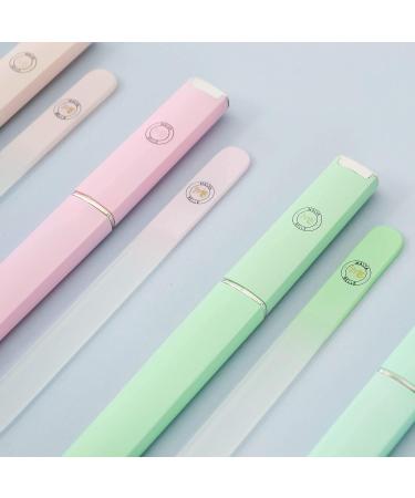Malva Belle Crystal Glass Nail File - Professional Salon Filing Tool for Natural Nails, Double Sided Tempered Glass, Long Lasting - Pastel Green 2mm - Buy Online on SooperMarket.com