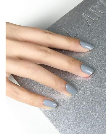 Kalolary 20PCS Gray Gel Nail Polish Strips: Full Wraps Self-Adhesive Stickers with File & Stick - UV/LED Lamp Required - Buy Online on SooperMarket.com