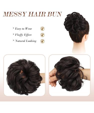 FESHFEN Messy Bun Hair Piece Synthetic Chignon Ponytail Hair Extension Medium Brown 38g - Updo Hairpiece for Women, Girls, Kids - Pack of 1 - Buy Online on SooperMarket.com