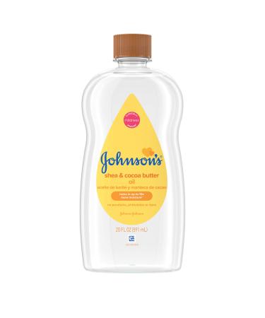 Johnson's Baby Oil  Mineral Oil Enriched With Shea & Cocoa Butter to Prevent Moisture Loss  Hypoallergenic  20 fl. oz