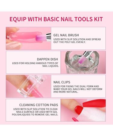 Saviland 150ML Slip Solution Poly Gel Kit for Nail Art - Anti-Stick Liquid with Nail Brush & Clips - Manicure Starter Set for DIY Home & Salon Use - Buy Online on SooperMarket.com
