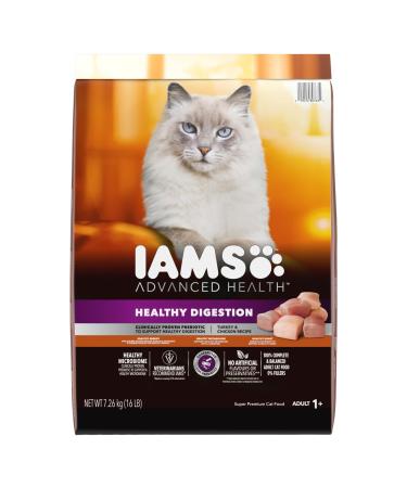 Iams Advanced Health Healthy Digestion Adult Dry Cat Food Turkey & Chicken Recipe 7.26kg Bag