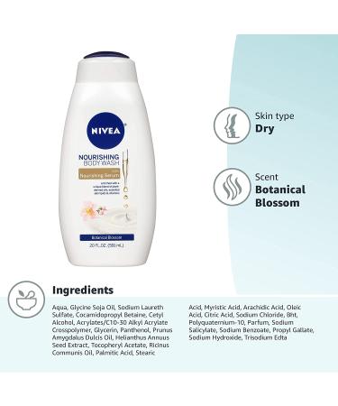 Nivea Nourishing Body Wash Botanical Blossom 20 fl oz - Hydrating & Refreshing - Buy Online on SooperMarket.com