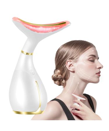Ms.W 3-in-1 Beauty Massager for Face and Neck, Vibrating Facial Massager with Heat , Vibration and Led. Electric Face Massager for Skin Improve, Smooth, Firm