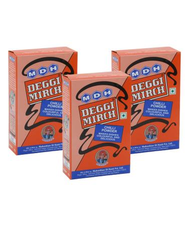 MDH Deggi Mirch 100g (Pack of 3)- Enhances the flavours of the meal - A must-have Indian Spice Red Chilli Powder in the kitchen Widely used Spice powder Deggi Mirch 100 g (Pack of 3)