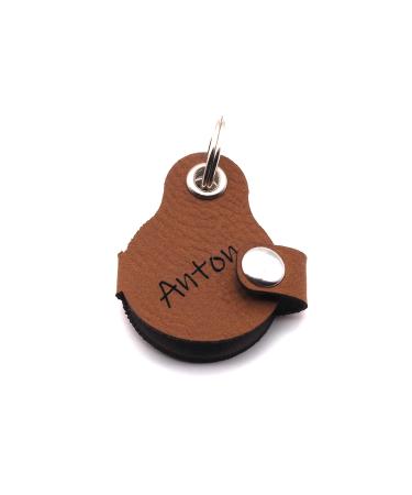 Copter farm dog brand bag for dogs on the collar |With engraving push button |Art leather real leather |Dog brand |Individually engraved on both sides (brown pear) brown pear