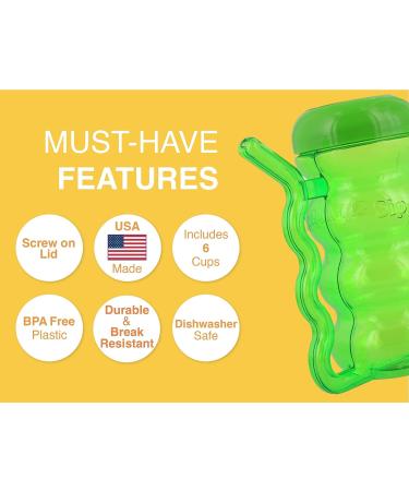 Arrow Home Products Sip A Mug  14oz  6pk - Easy to Grip Plastic Kid's Cup Where the Handle is the Straw - BPA-free with Screw-On Caps Great for Everyday Use  Made in the USA - Assorted Colors - Buy Online on SooperMarket.com