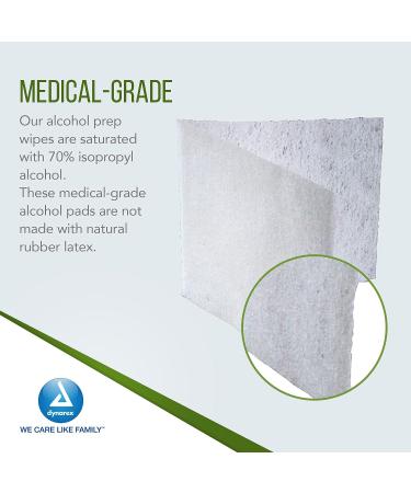 Dynarex Alcohol Prep Pads 70% Isopropyl Alcohol - Non-Woven, Medical-Grade Antiseptic Wipes - Large 1-Ply 100 Count Case - Buy Online on SooperMarket.com