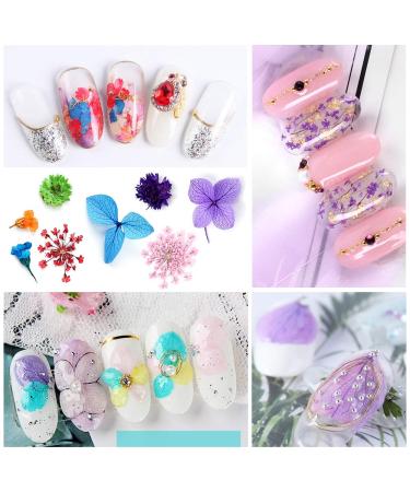 Dried Flowers for Resin Nail Art - 108 Pcs in 62 Colors - 3D Dry Flowers for Nails - Real Natural Flower Nail Art Decoration Supplies - Buy Online on SooperMarket.com