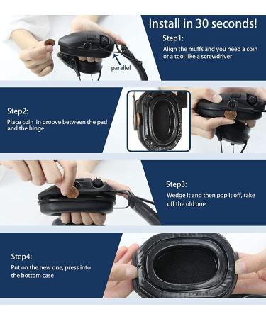 ProHear GEP03 Upgraded Gel Ear Pads for Walker's Razor Earmuffs - Comfortable Replacement Ear Cups - Buy Online on SooperMarket.com