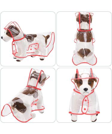 Shop Petcute Waterproof Dog Raincoat with Hood - Transparent PVC Breathable Button Closure | Ideal for Medium & Large Dogs in Red - Buy Online on SooperMarket.com