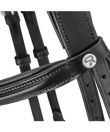 Sunride English Combined Bridle Hawaii - Soft Real Leather Adjustable & Anatomical with Reins (Full Size Black/Red) - Buy Online on SooperMarket.com
