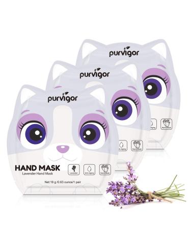 Hand Masks 3 Pack,Hand Mask for Dry Hands,Hand Peel Mask,Infused Essence +Vitamins + Natural Plant Extracts, Suitable For Cracked, Rough Hands,Remove Dead Skin, Hand Moisturizing Gloves(Lavender) Lavender Hand Mask
