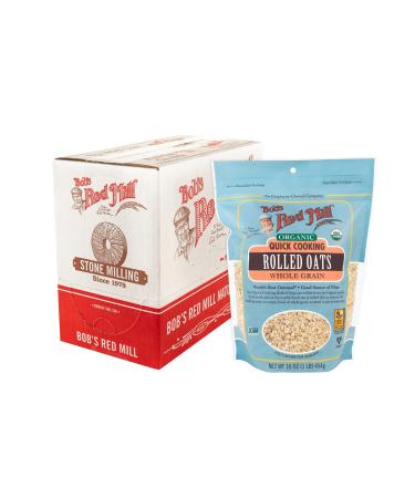 Bob's Red Mill Organic Quick Cooking Rolled Oats, 16-ounce (Pack of 4)
