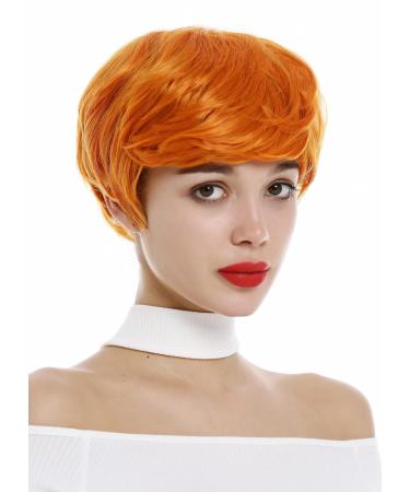 WIG ME UP 0824-T2735/TF2201 | Short Pixie Wig with Side Parting | Slightly Wavy Orange Wig for Women - International Shipping Available - Buy Online on SooperMarket.com