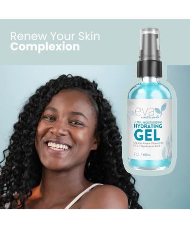 Eva Naturals Ultra Moisturizing Hydrating Gel - 2 oz. XL Bottle with Hyaluronic Acid, Aloe Vera, and Plant Stem Cells for All Skin Types - Buy Online on SooperMarket.com