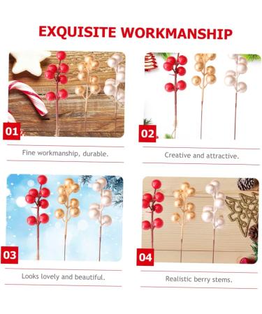 Warmhm 60 Pcs Christmas Fruit Diy Floral Art Plant Simulation Flower Branch Red Berry Stems Tree Decorations Red Berries Picks Christmas Berry Branch Winter Christmas Tree Wreath Foam Redx3pcs 17x3cmx3pcs - Buy Online on SooperMarket.com