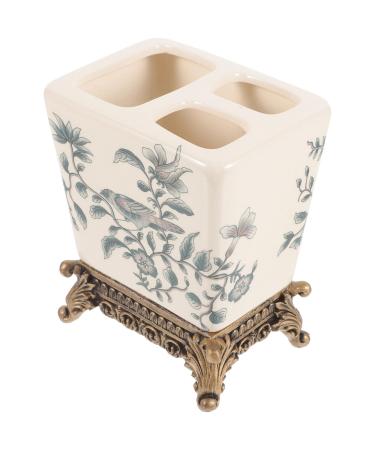 Cabilock toothbrush holder made of ceramic versatile toothbrush holder toothpaste holder toothbrush holder for washbasins bathroom accessories resin American style storage space lovers